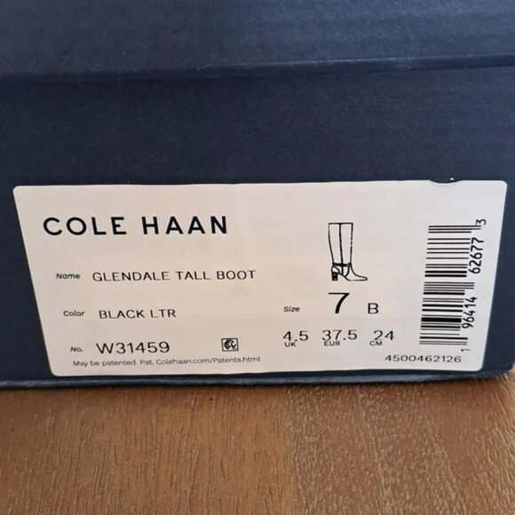 Cole Haan Glendale Tall Boot - Color: Black Leather - Size: Women 7 - Picture 2 of 9